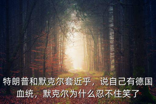 特朗普和默克爾套近乎，說自己有德國血統(tǒng)，默克爾為什么忍不住笑了