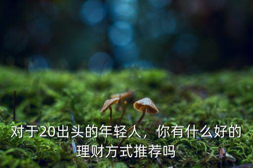 對(duì)于20出頭的年輕人，你有什么好的理財(cái)方式推薦嗎