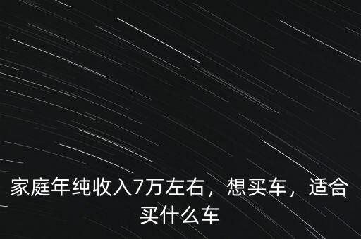 家庭年純收入7萬左右，想買車，適合買什么車