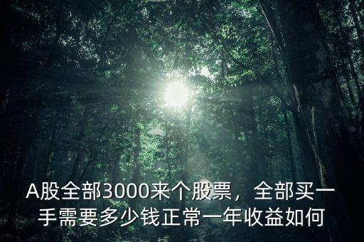 A股全部3000來個(gè)股票，全部買一手需要多少錢正常一年收益如何