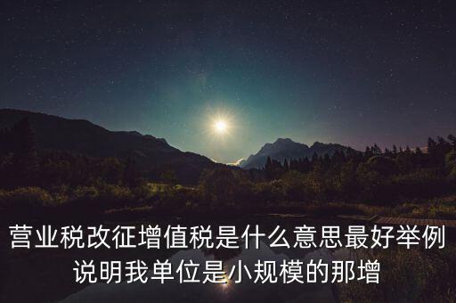 什么是改征增值稅，營業(yè)稅改征增值稅是什么意思最好舉例說明我單位是小規(guī)模的那增