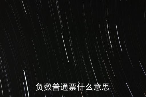 負(fù)數(shù)普通票什么意思