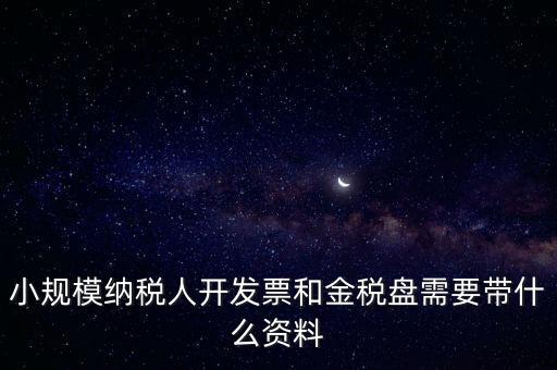 小規(guī)模納稅人開發(fā)票和金稅盤需要帶什么資料