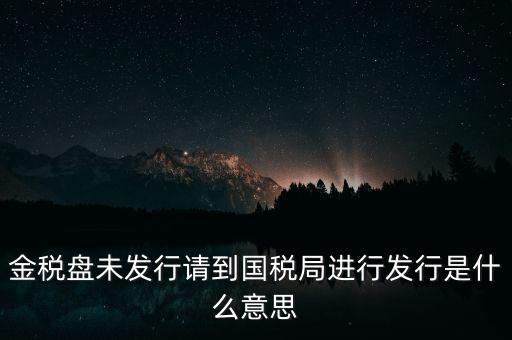 金稅盤未發(fā)行請到國稅局進行發(fā)行是什么意思