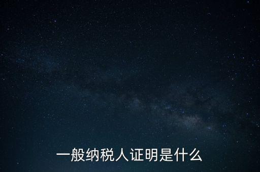 一般納稅人信息是什么，納稅人的基本信息是什么