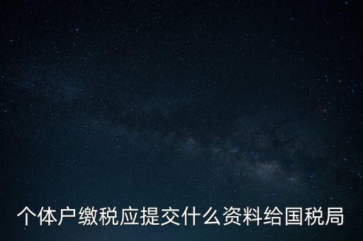 個(gè)體戶核稅什么材料，個(gè)體戶繳稅應(yīng)提交什么資料給國(guó)稅局