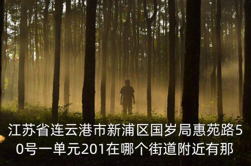 江蘇省連云港市新浦區(qū)國歲局惠苑路50號一單元201在哪個(gè)街道附近有那