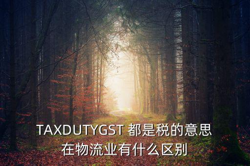 ttps稅是什么，TAXDUTYGST 都是稅的意思在物流業(yè)有什么區(qū)別