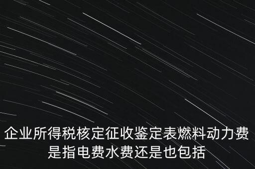 企業(yè)所得稅核定征收鑒定表燃料動力費是指電費水費還是也包括