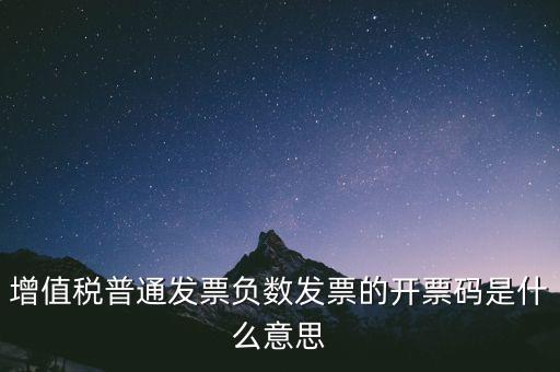 增值稅普通發(fā)票負(fù)數(shù)發(fā)票的開票碼是什么意思