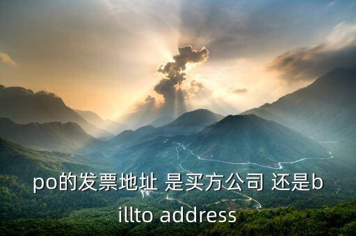 po的發(fā)票地址 是買方公司 還是billto address