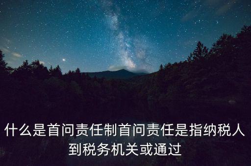 稅務(wù)首問責(zé)任制是什么，首問負(fù)責(zé)制度是指什么