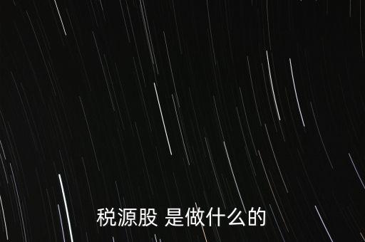 稅源管理二股什么意思，稅源股 是做什么的