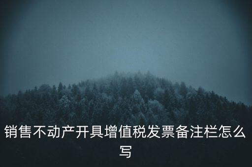 銷售不動產(chǎn)開具增值稅發(fā)票備注欄怎么寫