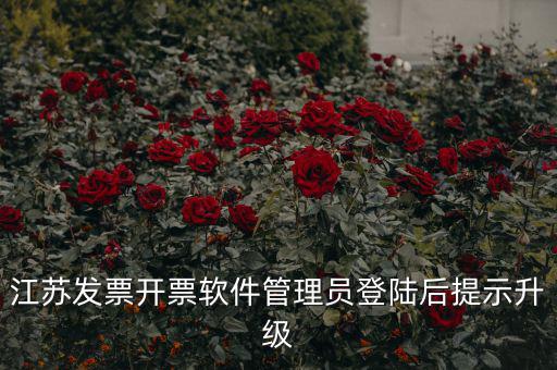 江蘇開票升級(jí)什么意思，江蘇發(fā)票開票軟件管理員登陸后提示升級(jí)