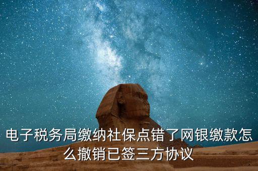 電子稅務(wù)局繳納社保點(diǎn)錯(cuò)了網(wǎng)銀繳款怎么撤銷已簽三方協(xié)議