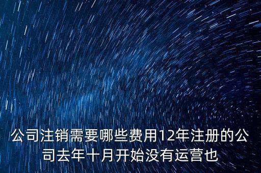 公司注銷需要哪些費(fèi)用12年注冊的公司去年十月開始沒有運(yùn)營也