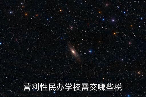 營利性民辦學校需交哪些稅