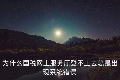 為什么國稅網(wǎng)上服務(wù)廳登不上去總是出現(xiàn)系統(tǒng)錯誤