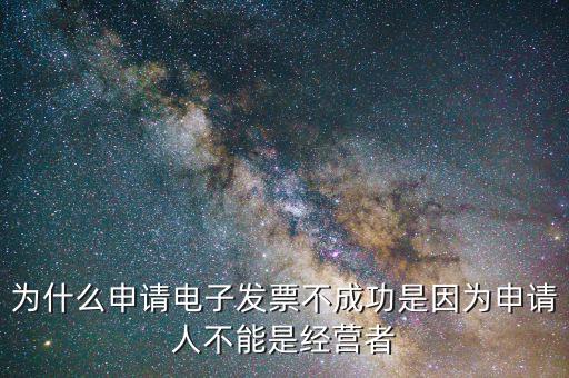 為什么申請電子發(fā)票不成功是因為申請人不能是經(jīng)營者