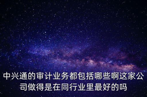 中興通的審計業(yè)務都包括哪些啊這家公司做得是在同行業(yè)里最好的嗎