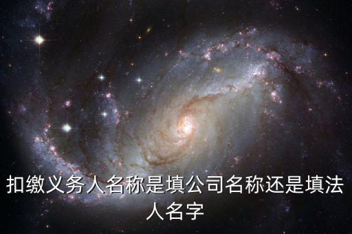 扣繳義務人名稱是填公司名稱還是填法人名字