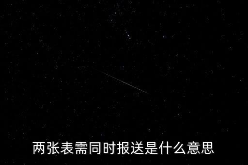 兩張表需同時報送是什么意思