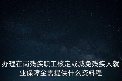 核定殘保金需要什么，辦理在崗殘疾職工核定或減免殘疾人就業(yè)保障金需提供什么資料程