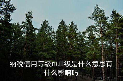 納稅信用等級(jí)null級(jí)是什么意思有什么影響嗎