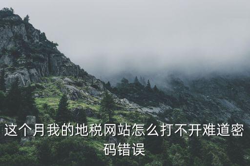 這個月我的地稅網(wǎng)站怎么打不開難道密碼錯誤