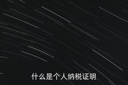 什么是個人納稅證明