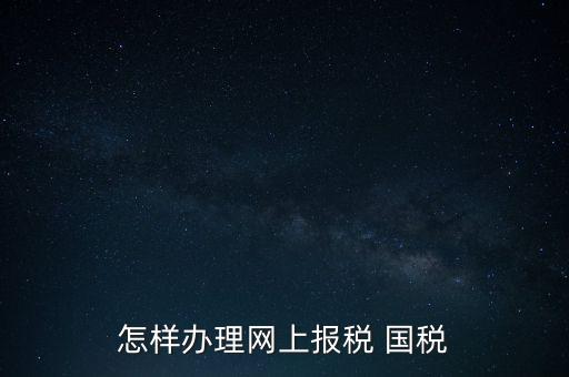 怎樣辦理網(wǎng)上報(bào)稅 國(guó)稅