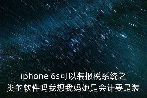 iphone 6s可以裝報(bào)稅系統(tǒng)之類的軟件嗎我想我媽她是會計(jì)要是裝