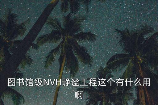 圖書館級NVH靜謐工程這個有什么用啊