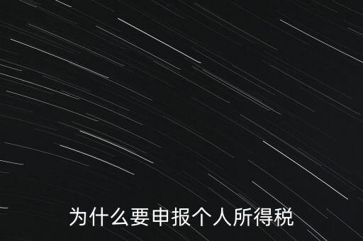 為什么要申報個人所得稅