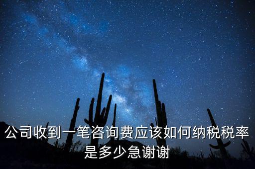 公司收到一筆咨詢費(fèi)應(yīng)該如何納稅稅率是多少急謝謝