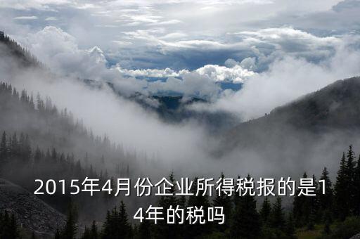 2015年4月份企業(yè)所得稅報(bào)的是14年的稅嗎