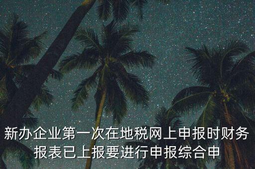 新辦企業(yè)第一次在地稅網(wǎng)上申報時財務報表已上報要進行申報綜合申