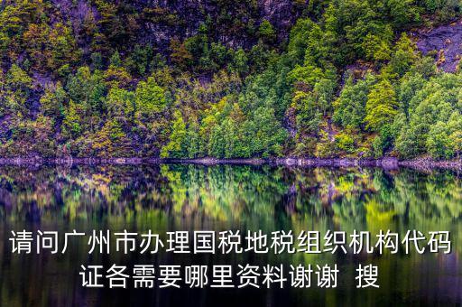 請問廣州市辦理國稅地稅組織機構(gòu)代碼證各需要哪里資料謝謝  搜