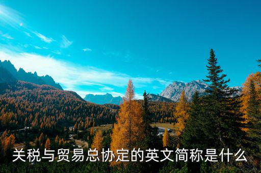 關(guān)稅與貿(mào)易總協(xié)定的英文簡(jiǎn)稱(chēng)是什么