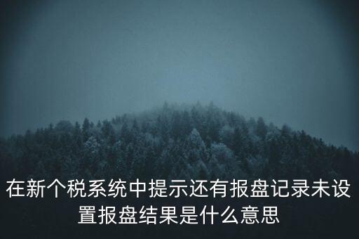 在新個(gè)稅系統(tǒng)中提示還有報(bào)盤記錄未設(shè)置報(bào)盤結(jié)果是什么意思