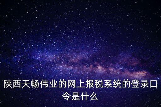 陜西天暢偉業(yè)的網(wǎng)上報(bào)稅系統(tǒng)的登錄口令是什么