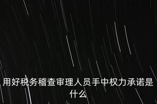 用好稅務(wù)稽查審理人員手中權(quán)力承諾是什么