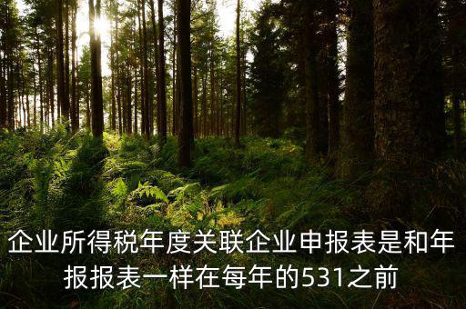 企業(yè)所得稅年度關(guān)聯(lián)企業(yè)申報表是和年報報表一樣在每年的531之前