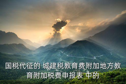 國稅代征的 城建稅教育費(fèi)附加地方教育附加稅費(fèi)申報(bào)表 中的