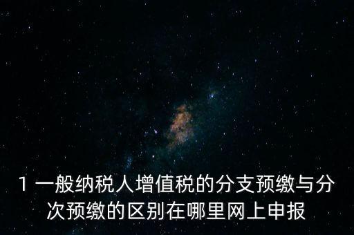 1 一般納稅人增值稅的分支預繳與分次預繳的區(qū)別在哪里網(wǎng)上申報