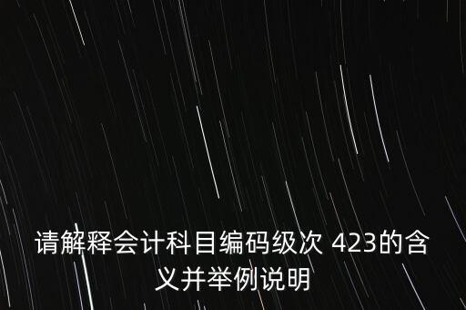 請解釋會計科目編碼級次 423的含義并舉例說明