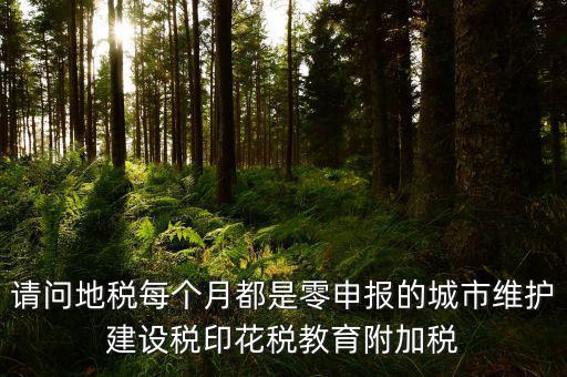 請問地稅每個月都是零申報的城市維護建設稅印花稅教育附加稅