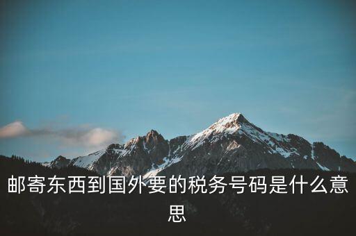 郵寄東西到國外要的稅務(wù)號(hào)碼是什么意思