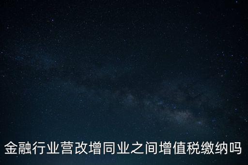 金融行業(yè)營改增同業(yè)之間增值稅繳納嗎